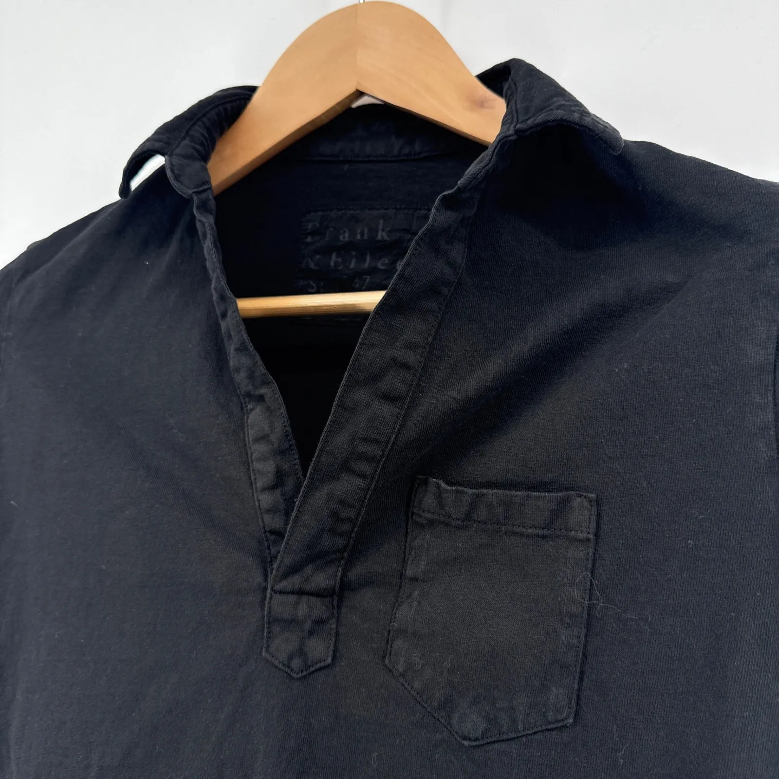 Frank & Eileen Charlotte Perfect Polo Black Cotton Short Sleeve Pocket Tee XS - Image 5