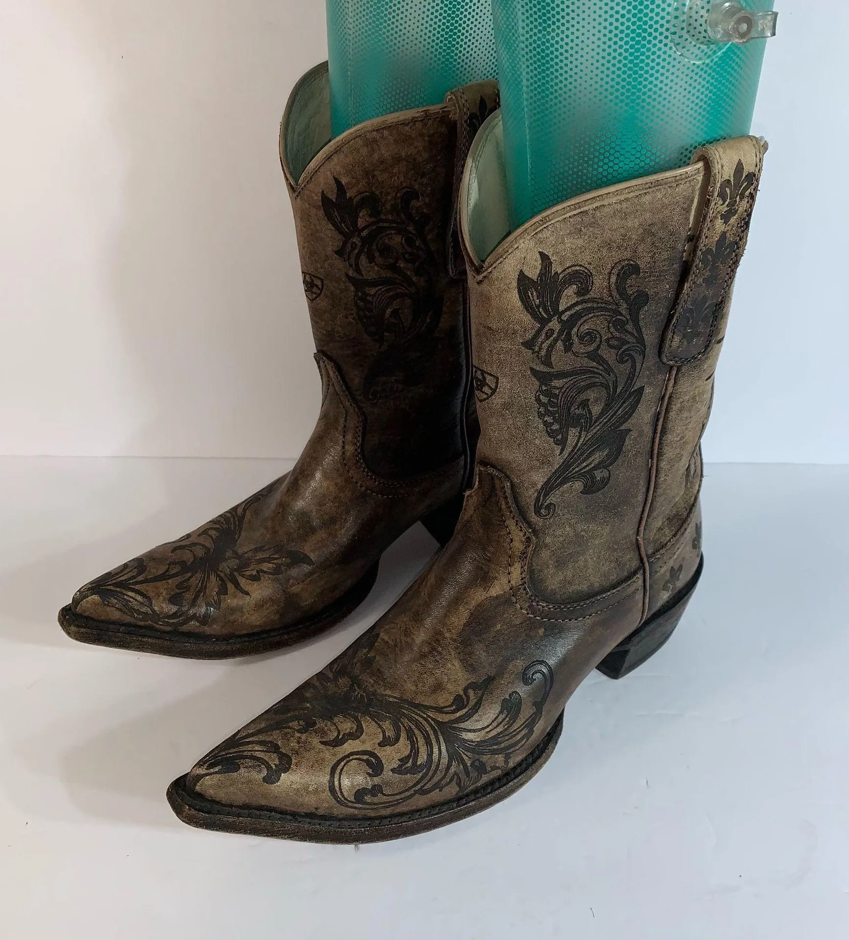 Ariat Women's Pegosa Boots Stone Washed Tan Brown 6.5 B Pinch Toe 9” 10009529 - Image 4