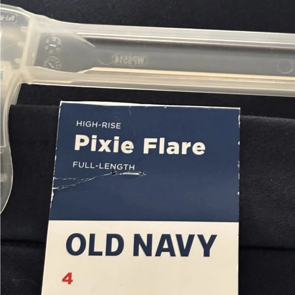 Old Navy High-Rise Pixie Flare Trouser Secret Smooth Pockets Navy Blue Pants 4 - Image 7