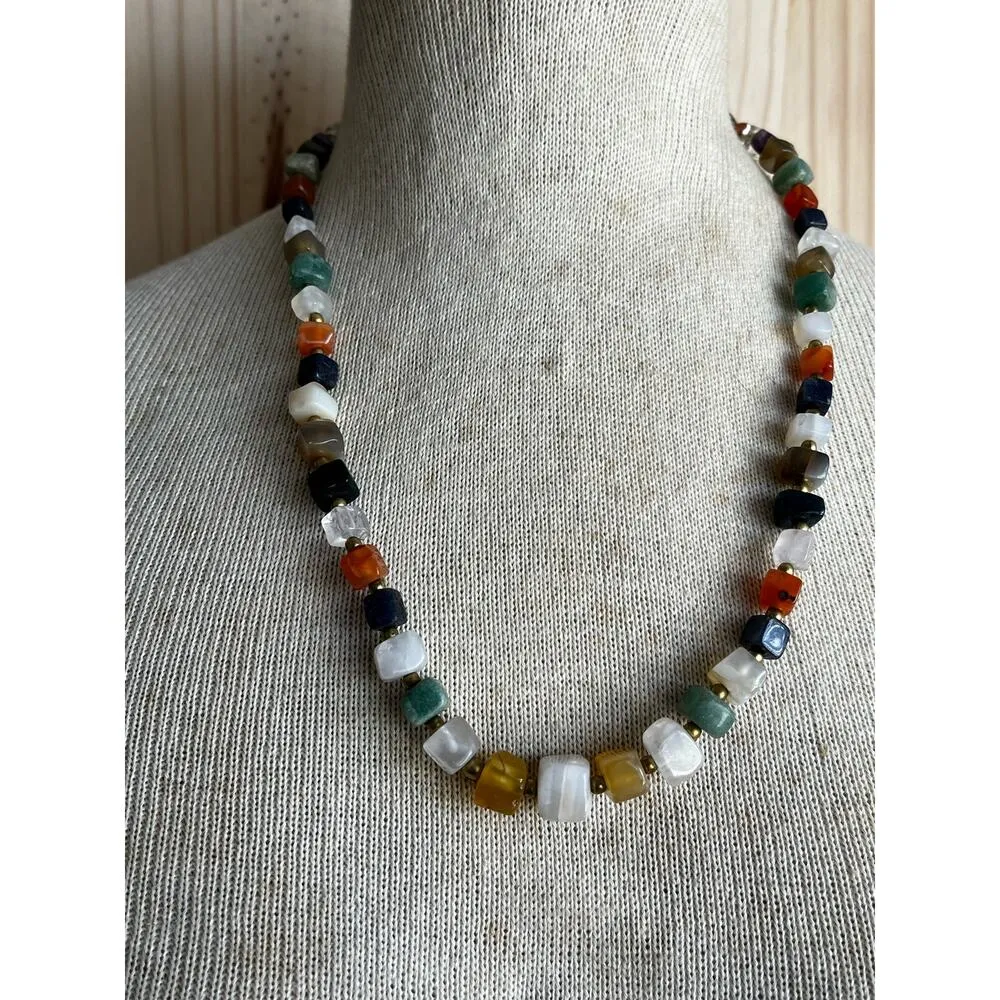 Multiple Gemstone Strand Necklace, Amethyst, Quartz, Citrine - Image 4