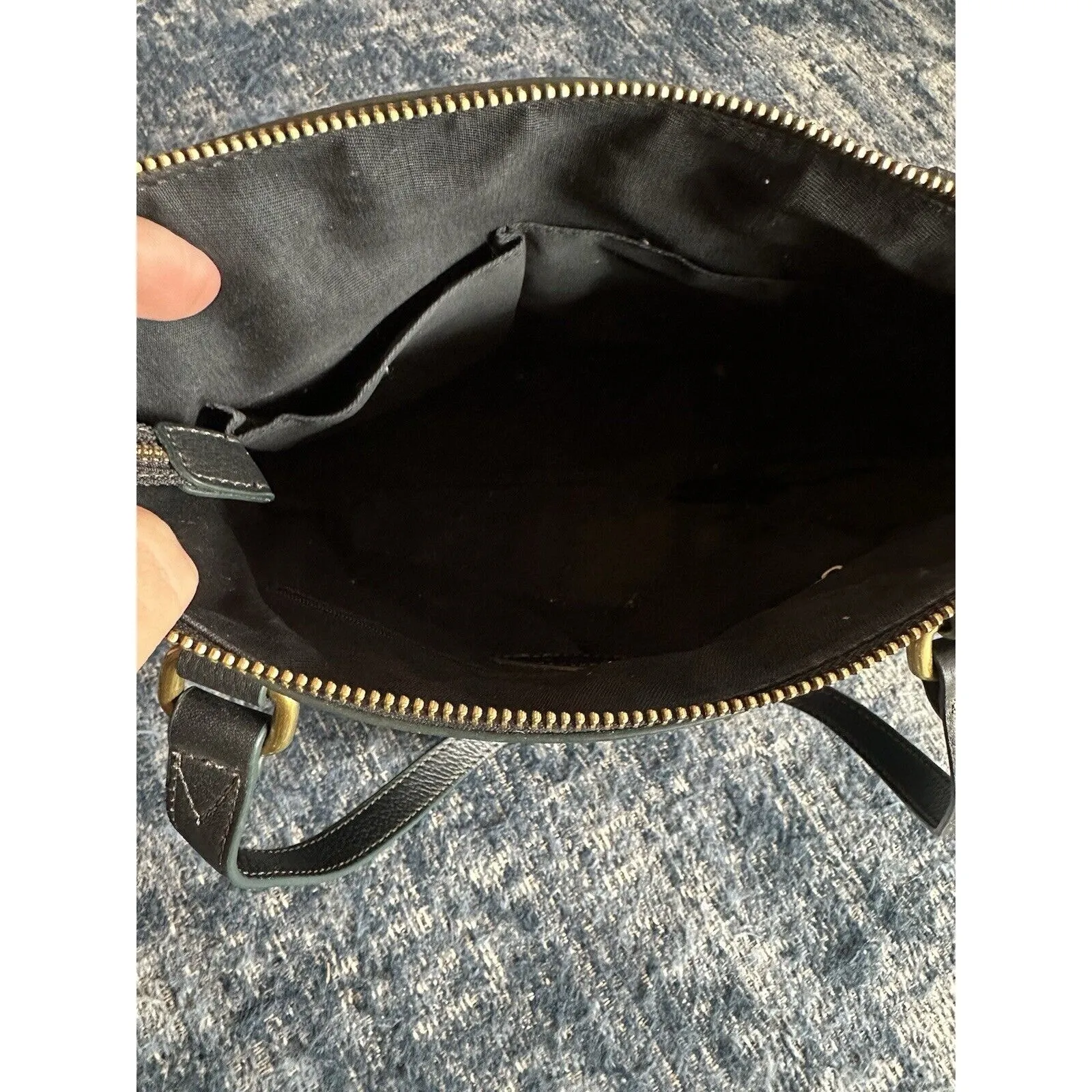 Fossil Purse Vintage Black~ Sparkle Key Hardware Zip Close Pockets Medium Size - Image 10