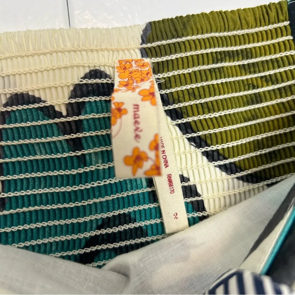 Anthropologie Maeve Strapless Floral Dress Turquoise White - Image 8