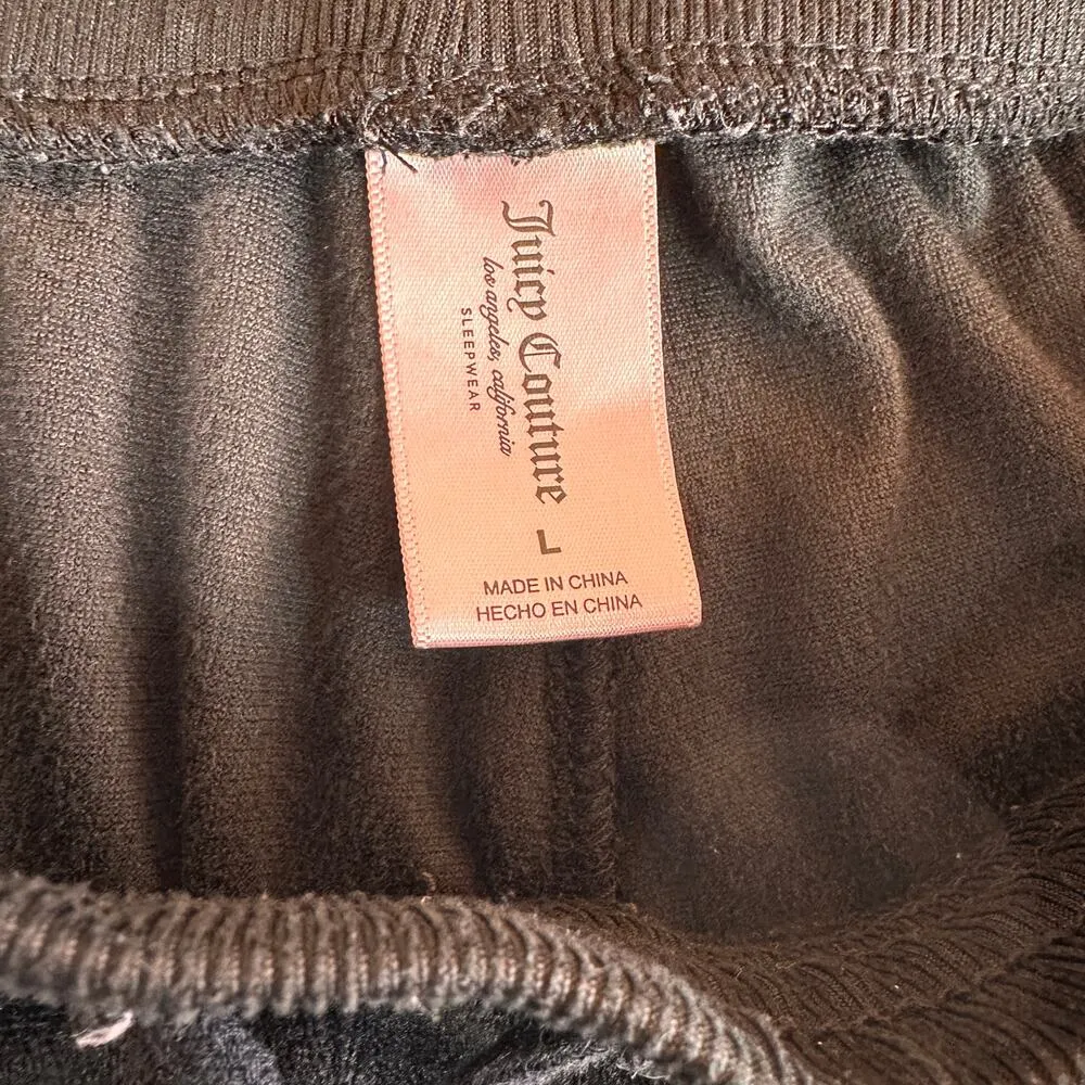 Black Velour Bling Sweatpants Size Large - Image 6