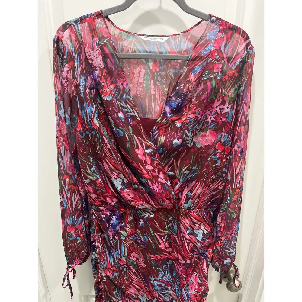 Amanda Uprichard Amani Long Sleeve Mini Dress in Bloom Sz L - Image 3