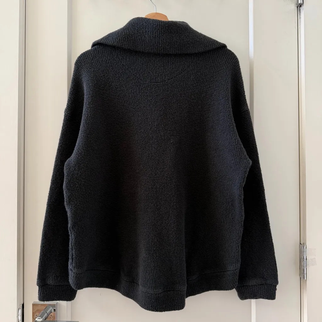 Sweaty Betty Restful Bouclé Half Zip Black Pullover Size 8 - Image 5