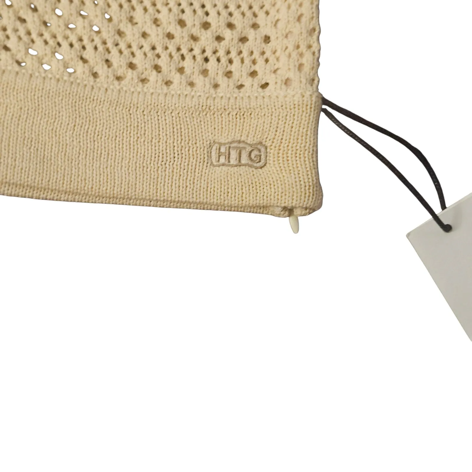 Honor the Gift Cream Crochet Knit Sleeveless Crop Top V Neck‎ Beach Cover Up Size XXL - Image 4