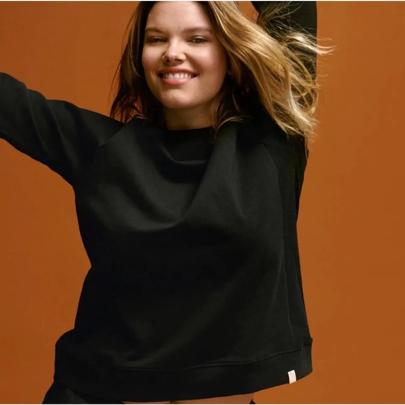 Third Love Black Weekend Terry Sweatshirt Size Medium Cozy Cotton - Image 2