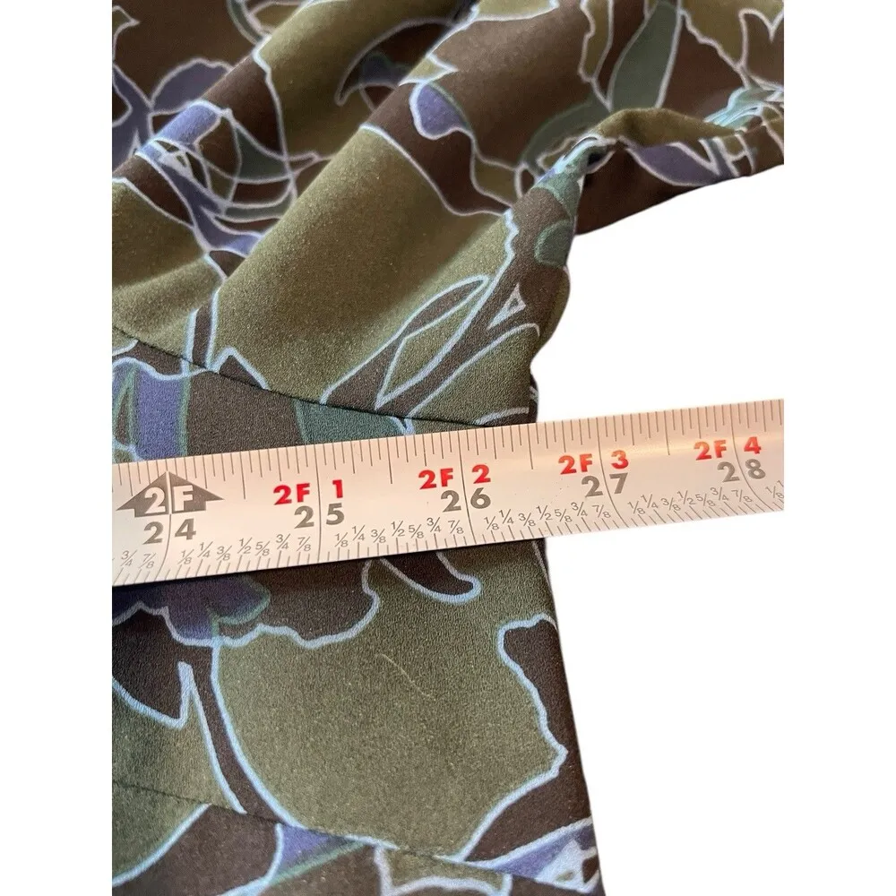 Logo Lori Goldstein Green Floral Drop Waist Long Sleeve Button Up Tunic Top 2x - Image 11