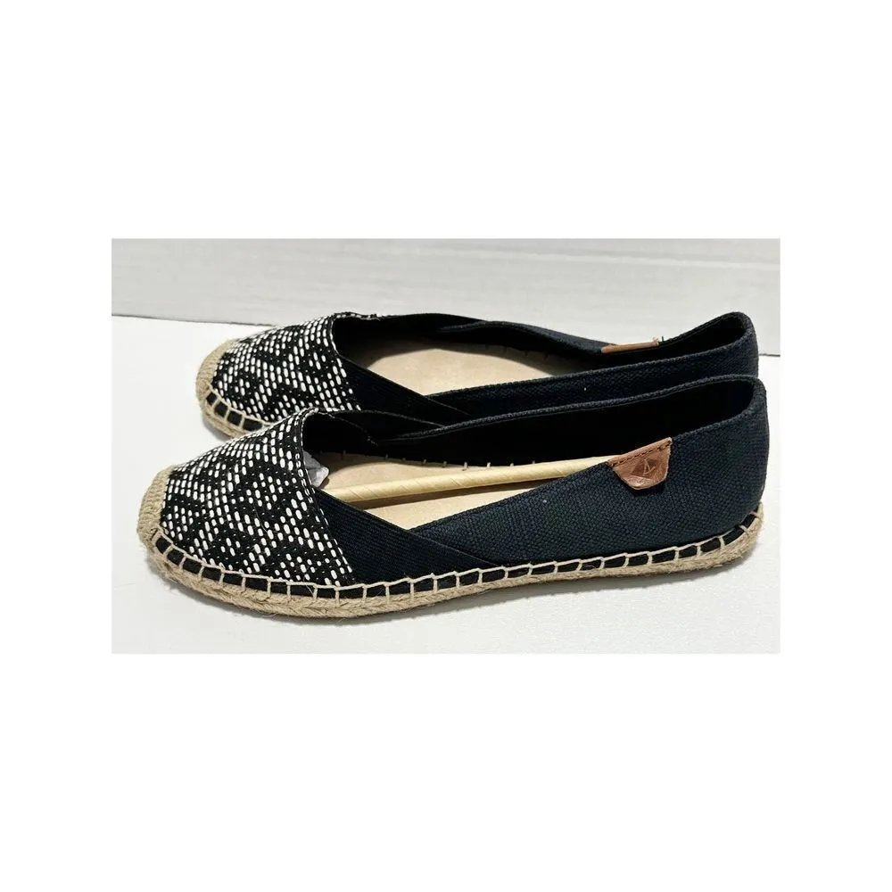 Sperry Katama Cape Tribal Print Espadrille Slip On Flats Black White Women’s 8‎ - Image 7