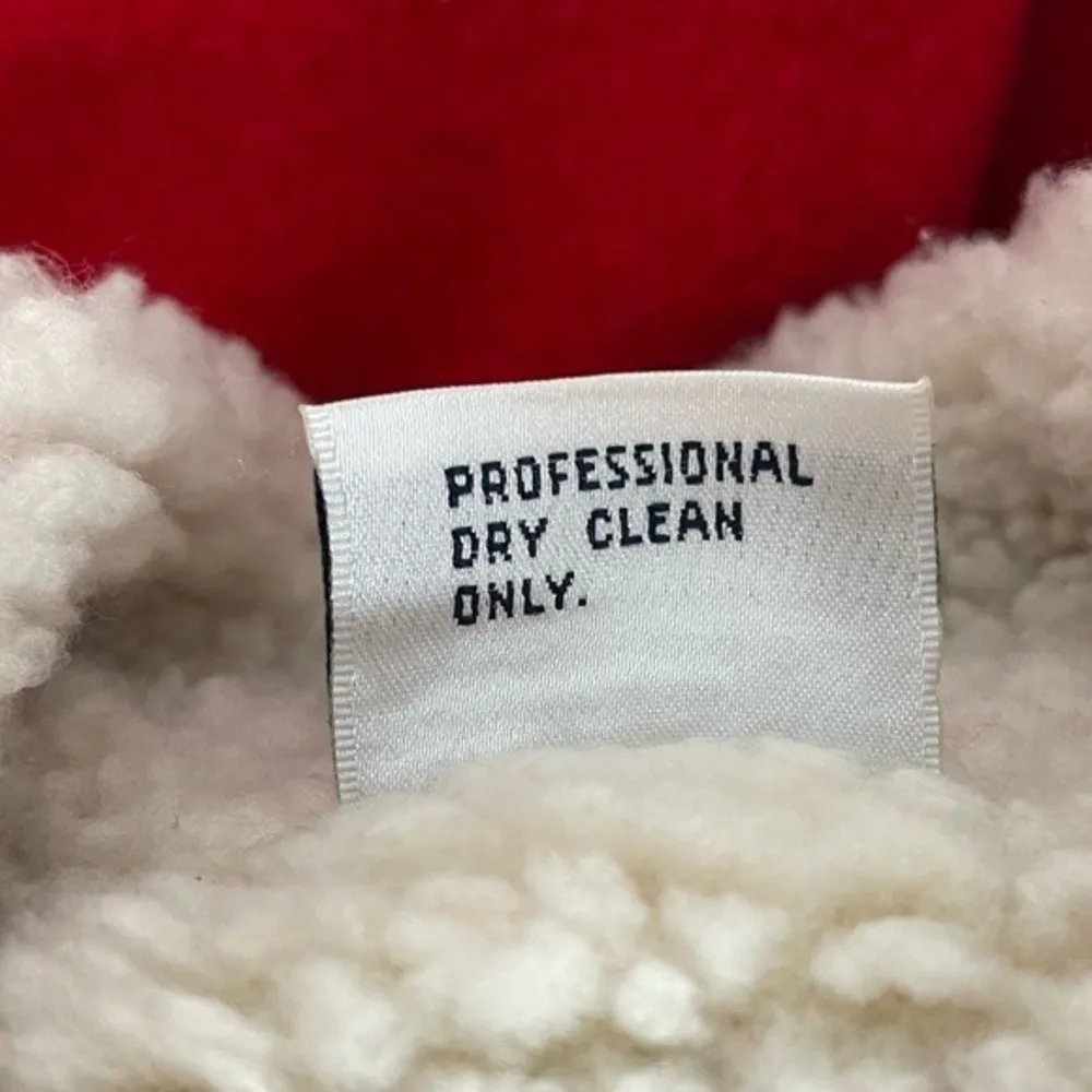 Calvin Klein  Wool Jacket Red Cream Size Medium - Image 14