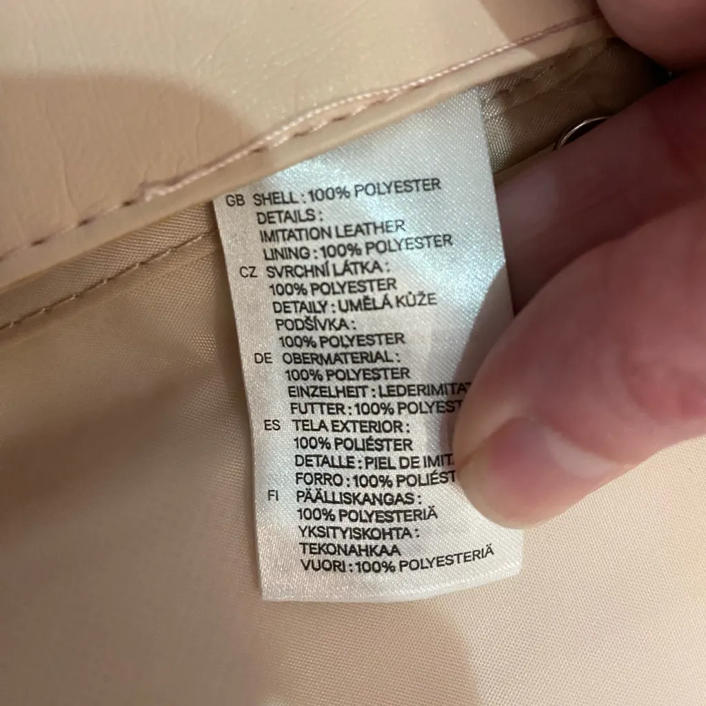 Blush Pink H&M Large Clutch & Shoulder Bag with Rosettes and Metal Chain - Image 11