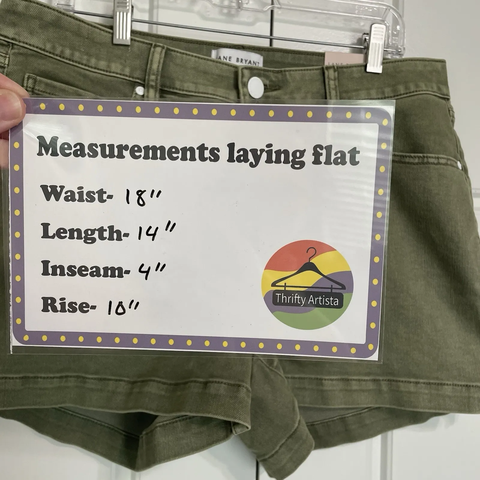 NWT LANE BRYANT Size 16 Womens‎ Green Cotton Blend Signature Fit Mid Rise - Image 4