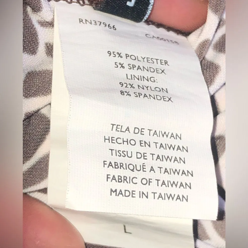 Jantzen Brown and White Midi swim or casual Dress V-Neck NWOT - Image 5