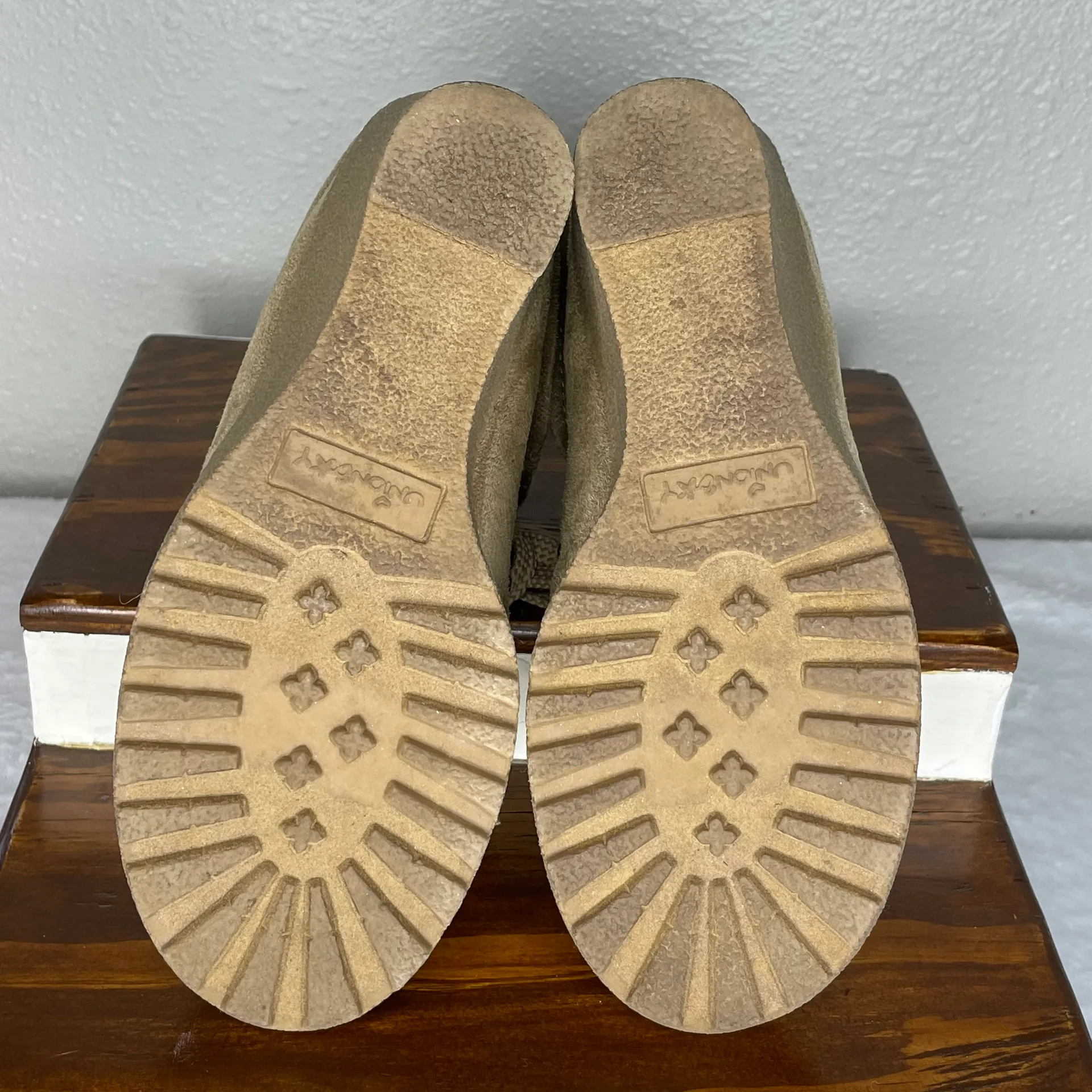 Union Bay Camel Pike Wedge Boot Faux Fur Lining Size 8 - Image 10