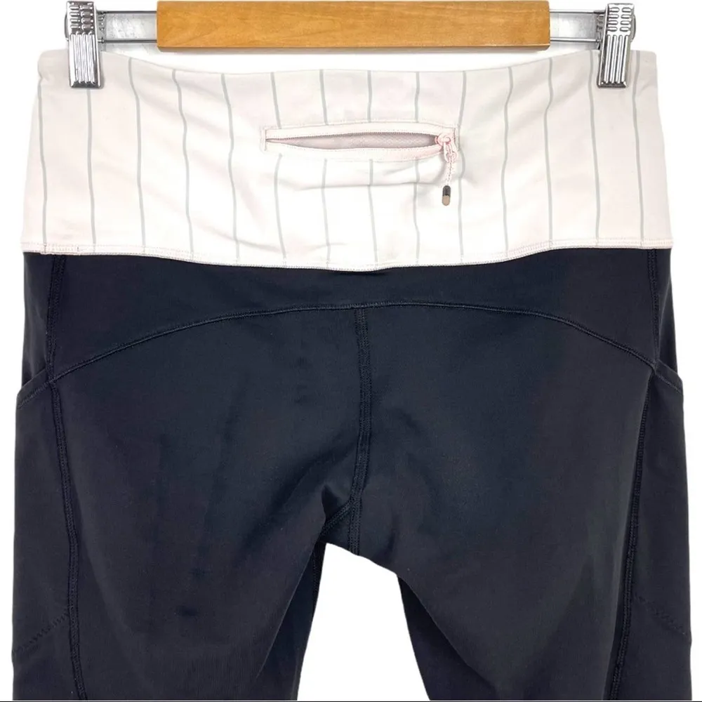 Lululemon Can't Stop Crop High Rise Runners Leggings Black / Slalom Stripe 8 - Image 15