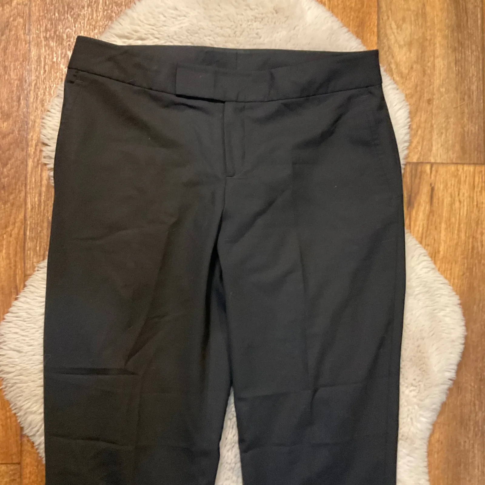 Banana Republic Size 8 Martin Fit Slacks‎ Black Wool Blend Cuff Hem Career Pant - Image 2