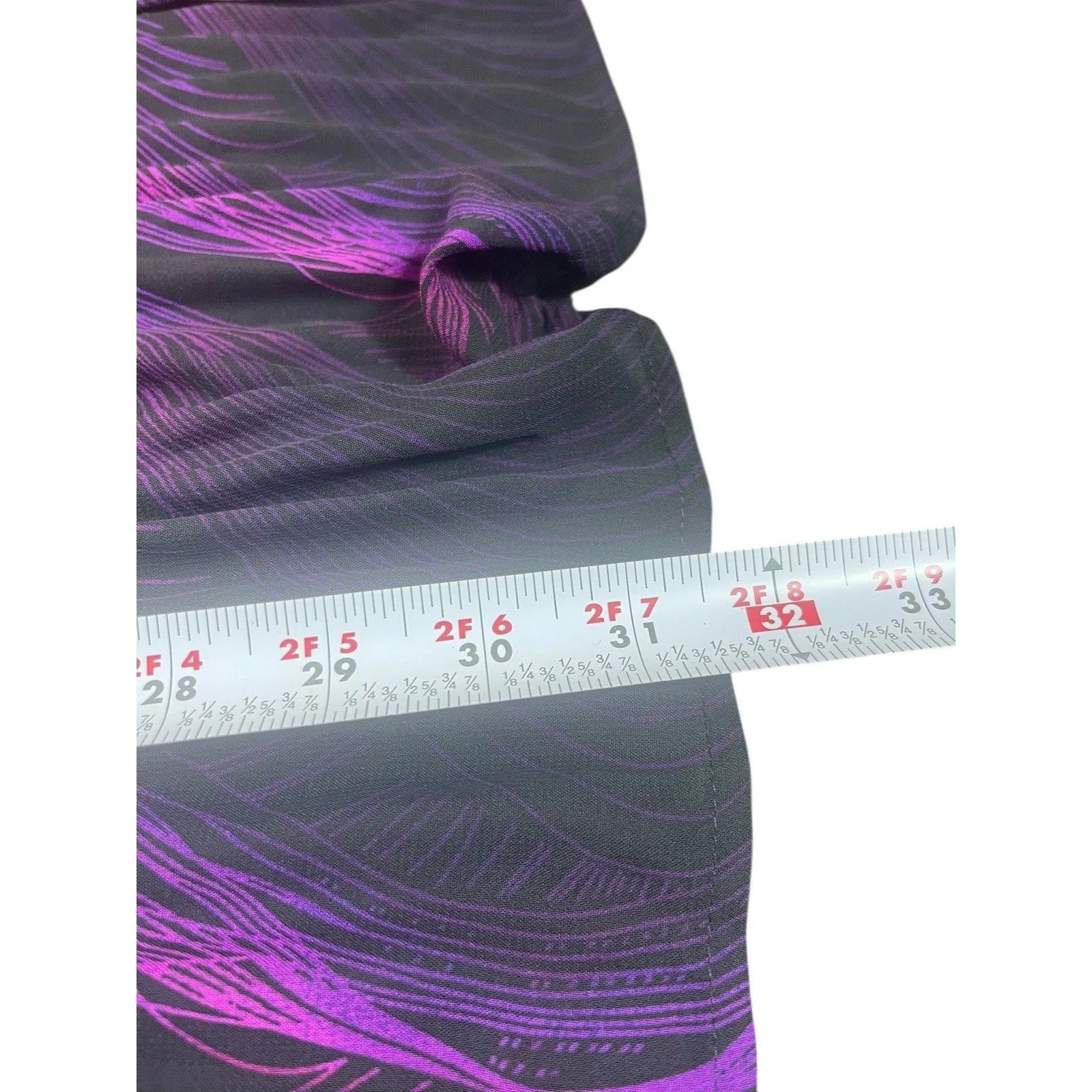 Catherines Maggie Barnes 2X Accordion Pleated Blouse Purple Black Tunic Sheer - Image 7