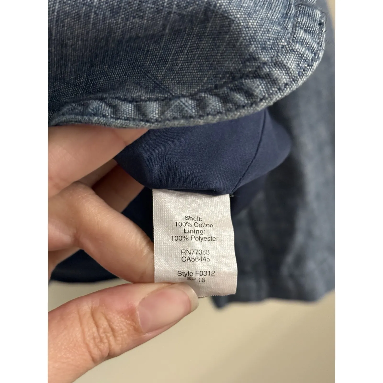 J. Crew Womens Sz 4 Chambray Blue Cotton Jacket Blazer Coat Long Sleeve Classic - Image 6