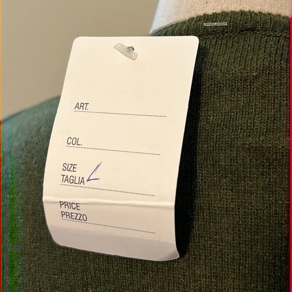 ANNA MILANI large women's lambswool Italian cardigan dark green buttons vintage - Image 4