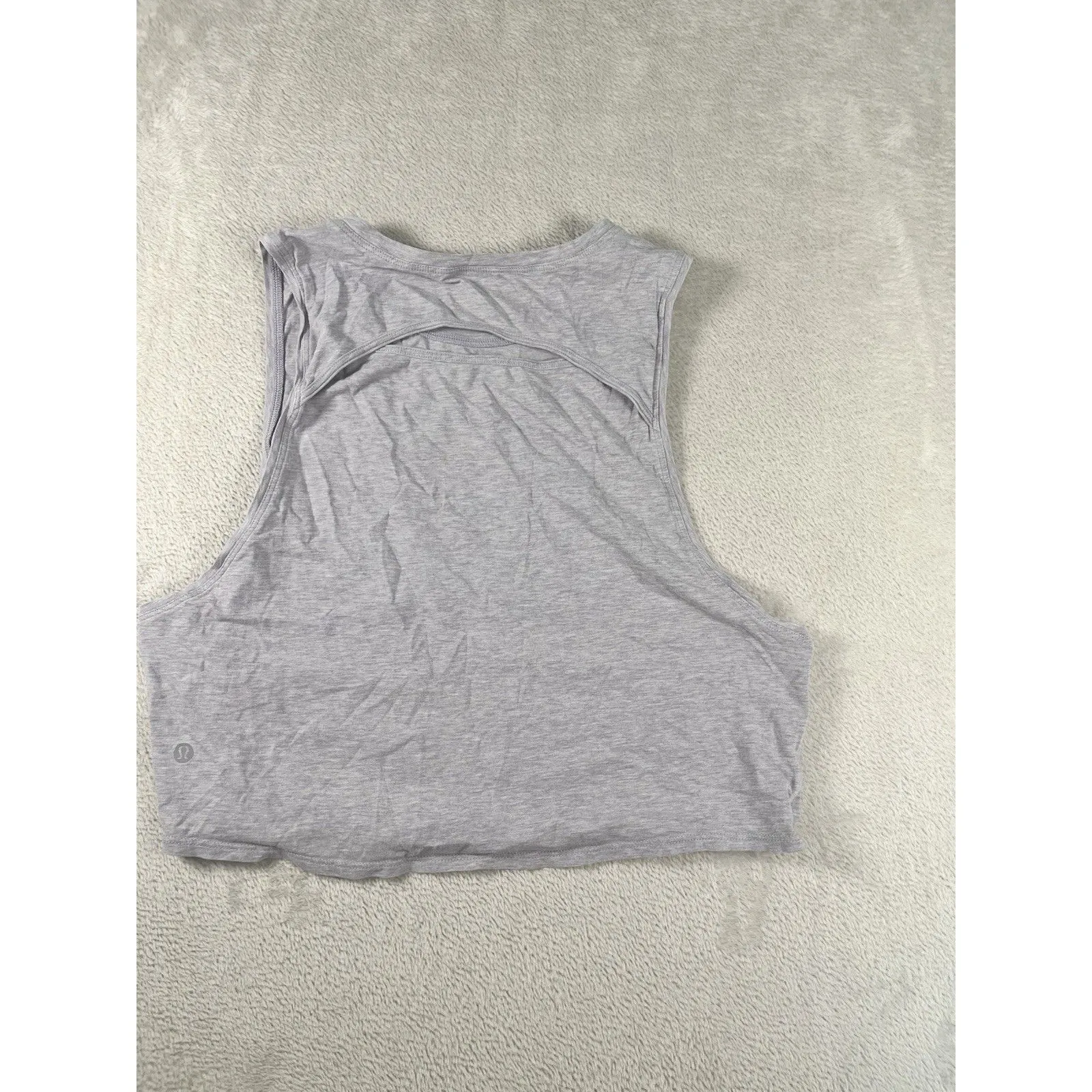 Lululemon Cut Back Crop Tank Top Pima Cotton in Purple Womens 10 Workout Yoga - Image 2