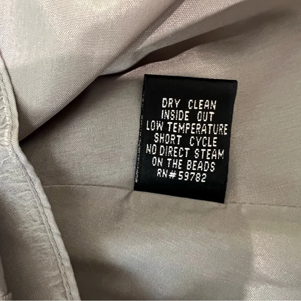 Adrianna Papell Silver Cap Sleeve Layered Gown Embellished Dress Size 6 - Image 12