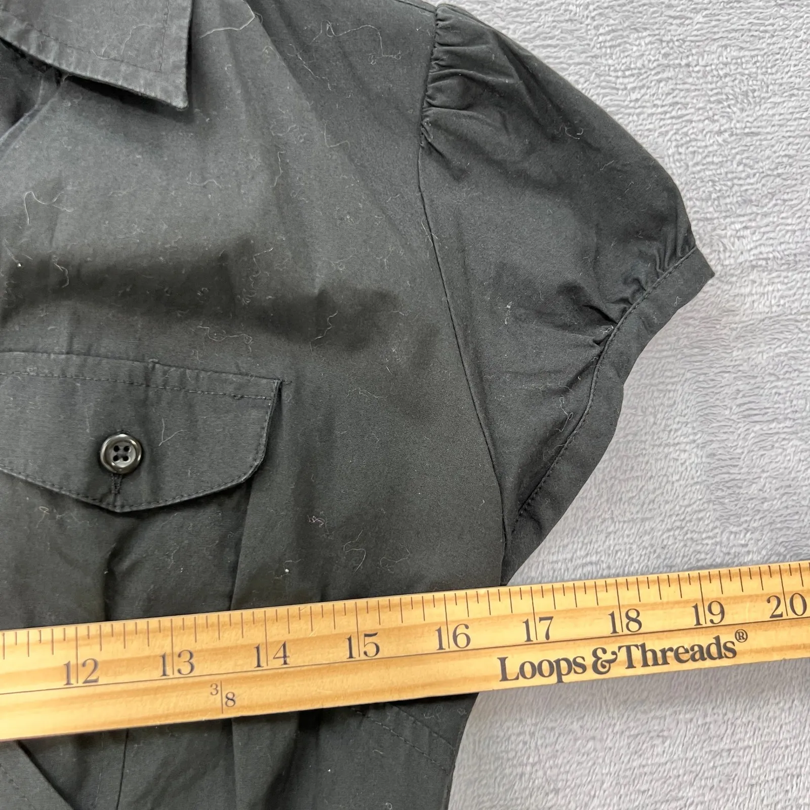 LOFT Black Wrap Dress Cotton Blend Career‎ Casual Fit & Flare Size 0 Cocktail - Image 7