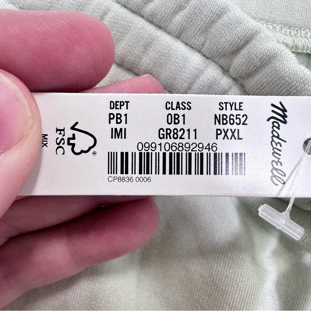 Madewell‎ Petite Superbrushed Easygoing Sweatpants Light Green Loungewear PXXL - Image 4