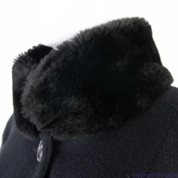 Vintage‎ Steve by Searle black swing full length coat, vintage size 2, USA made Size L - Image 7