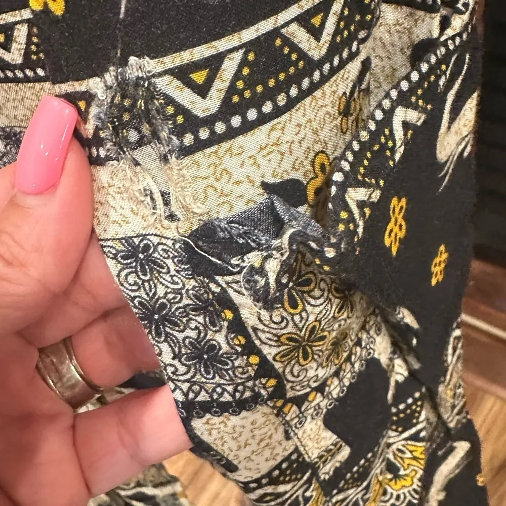 Earthbound Women's Harem Tribal Elephant Pants Elastic Waist and Ankle Size L - Image 4