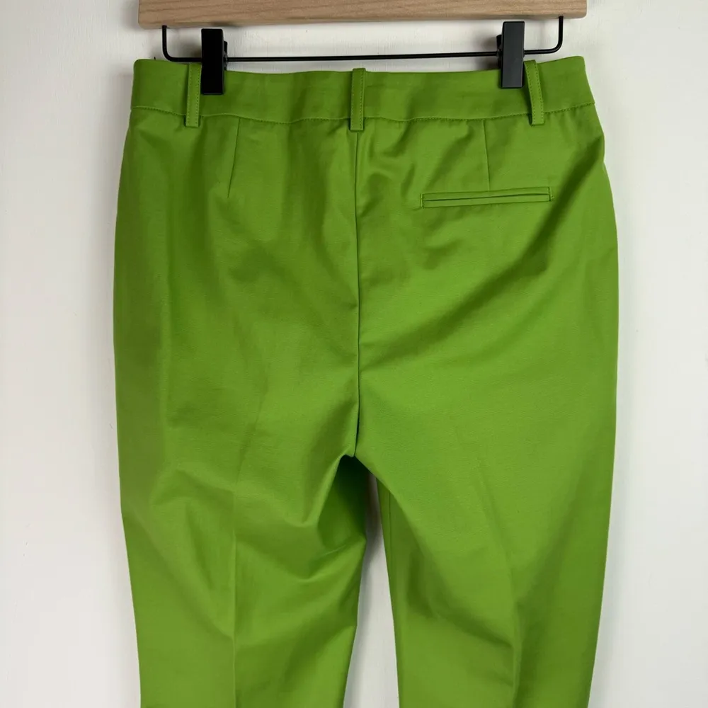 Lafayette 148 Pleat Trousers Sz 0 Green Slim Cut Tapered Dress Pants - Image 10