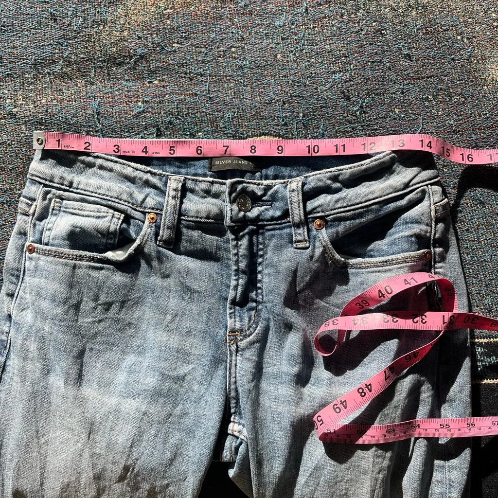 Silver Jeans Co Avery Skinny Women’s 26x29 Light Wash Stretch Denim Mid Rise Y2K - Image 13