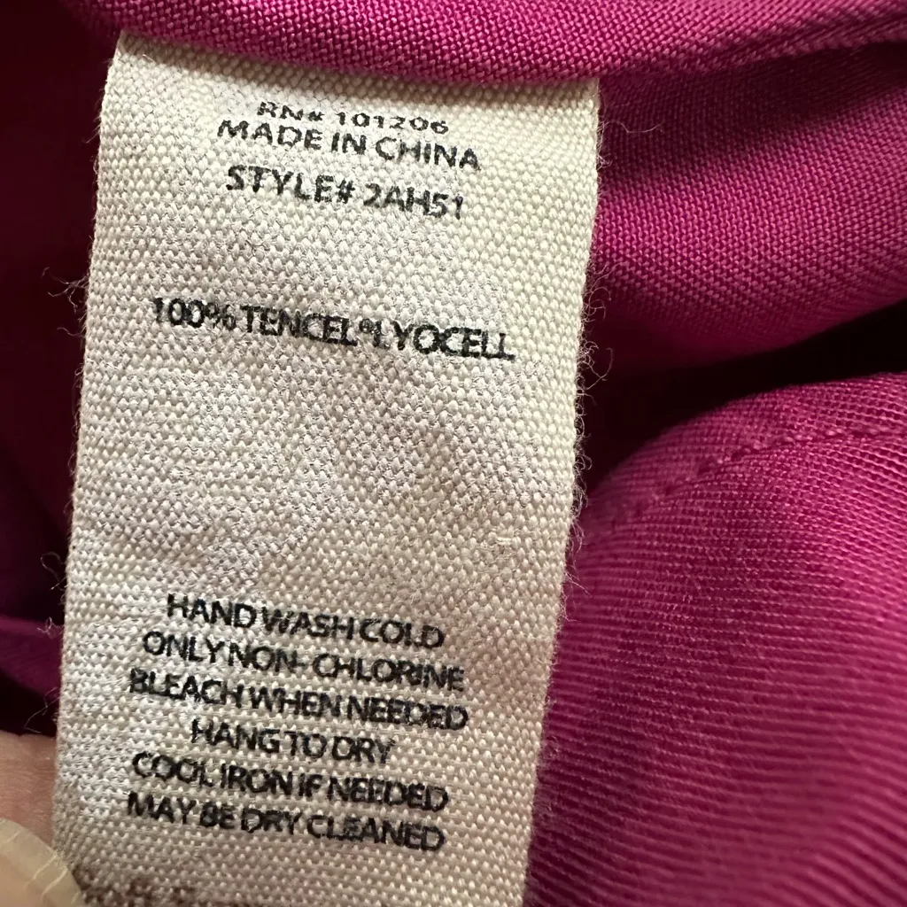 Soft Surroundings Washed Tencel Asymmetric Tunic Top Pink Orchid Fuchsia Small - Image 9