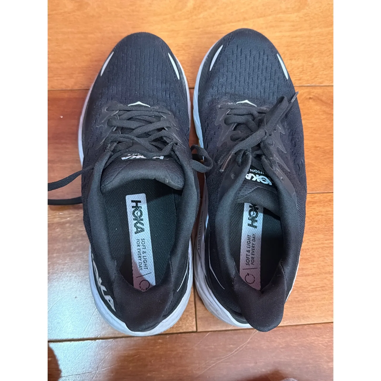 Hoka Clifton 8 Womens Running Shoes Black White Athletic Sneakers Size 8.5B - Image 7