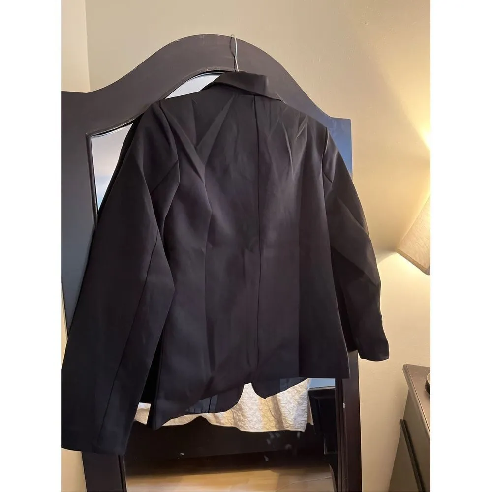 NEW Black One Button Long Sleeve Blazer S - Image 2