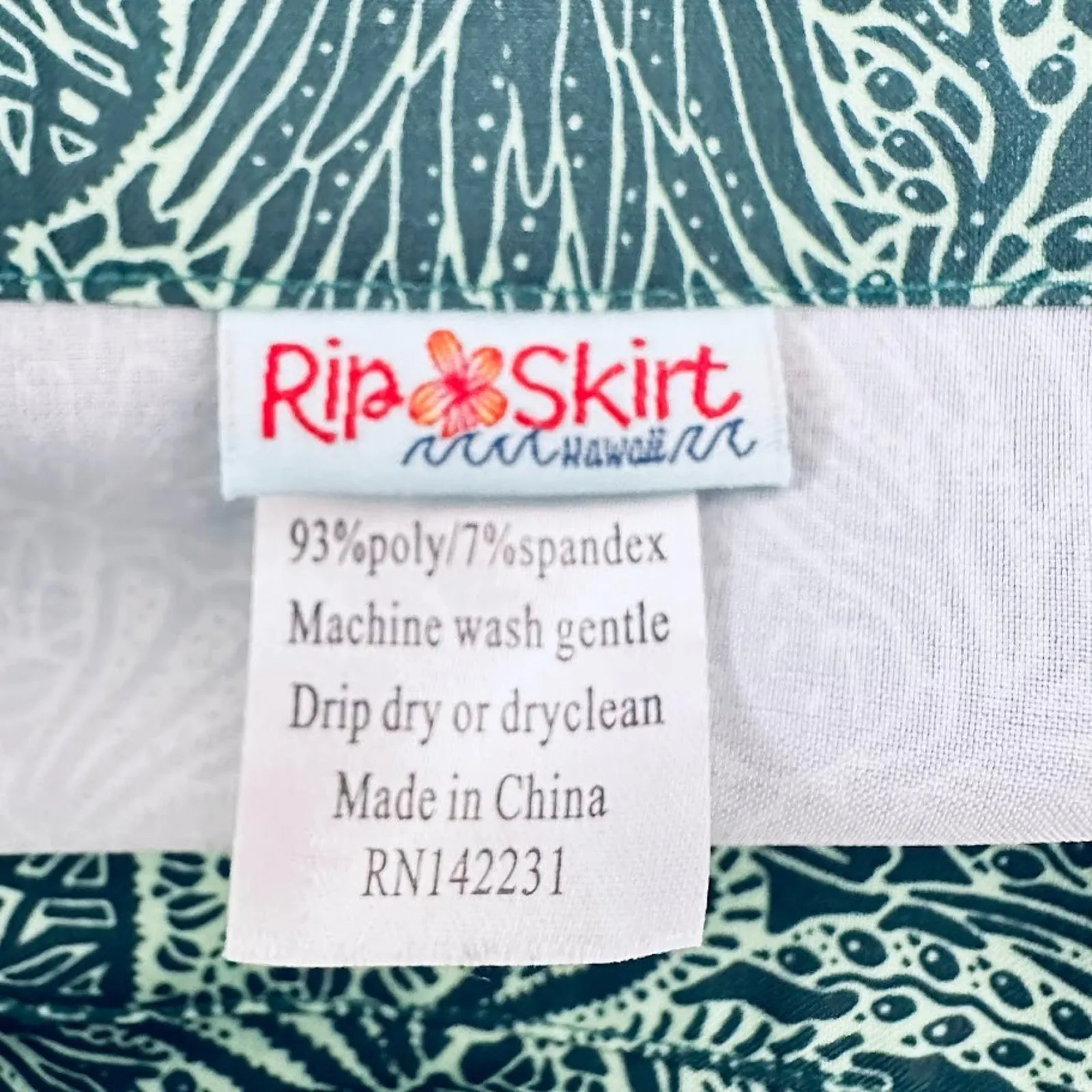 RipSkirt Hawaii Midi Wrap Skirt Size XL Wailea Green Beachy Tropical Resort - Image 8