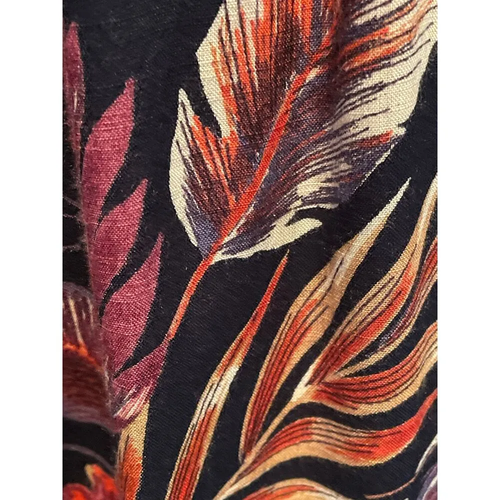 Patrons of Peace Black Tropical Floral Shirt Mini Dress Size Medium - Image 5