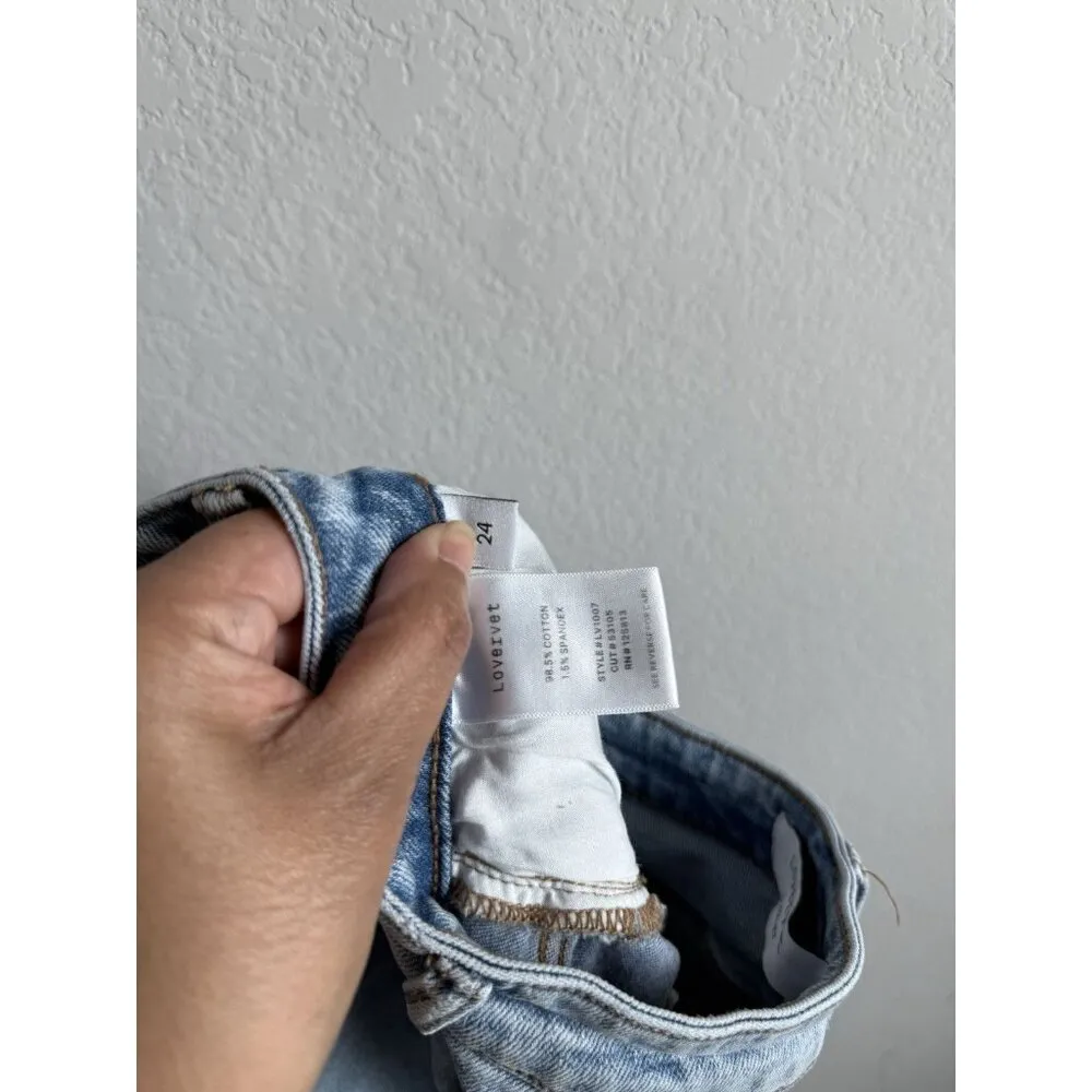 Lovervet LA High Waist Distressed Straight Cut 90's Dad Jeans‎ Women’s Size 24 Blue - Image 14