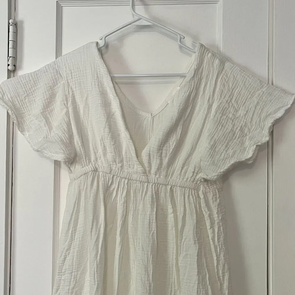 Cozy Earth boardwalk breeze midi dress size large white / cream gauzy beachy - Image 6