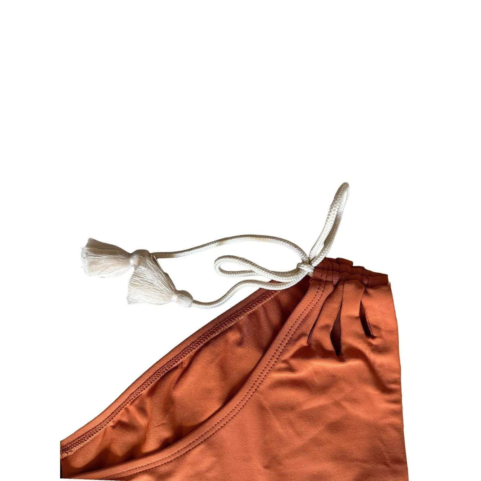 Robin Piccone women's Abi burnt orange ecru bikini bottoms size Small‎ NEW $98 - Image 3