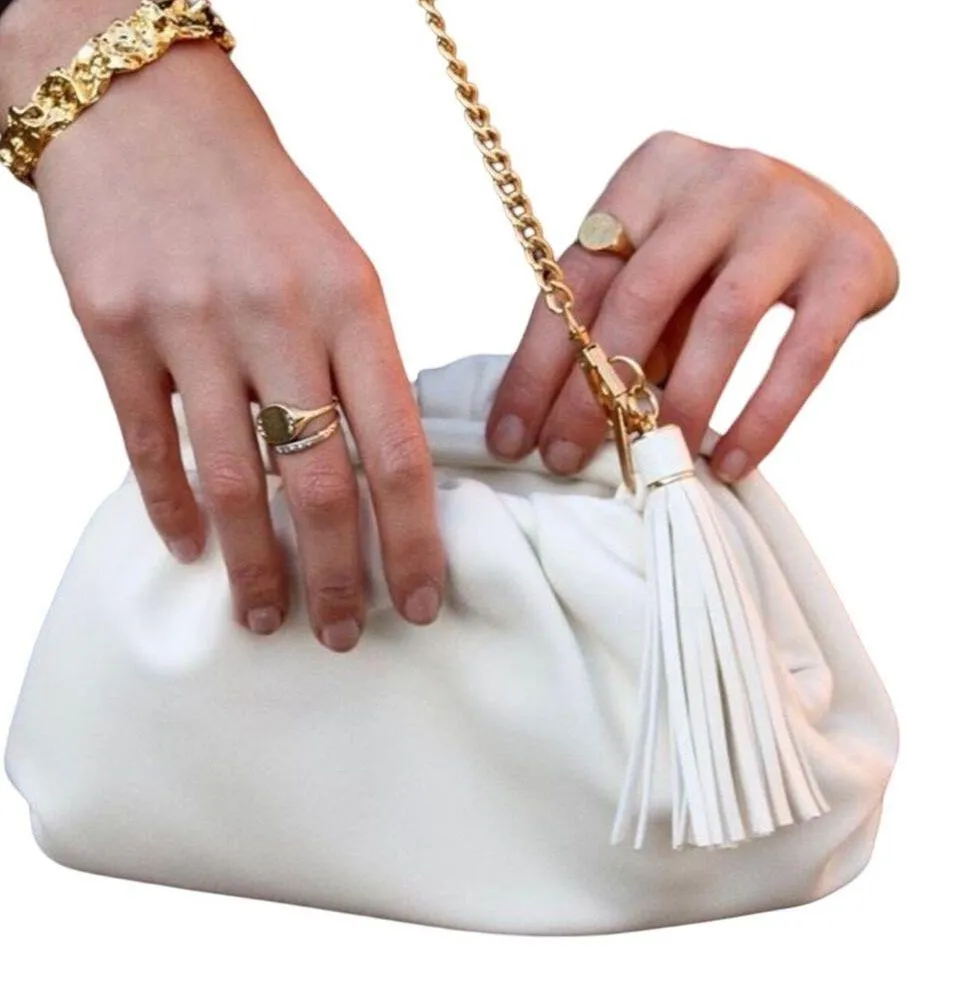 Understated Leather Crescent Clutch Crossbody Purse - Image 3