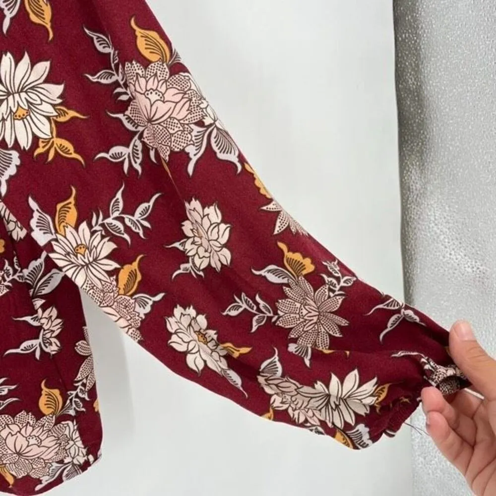 C&C California Floral Blouse Medium Fall Autumn Colors Flowy‎ Loose Bohemian - Image 7