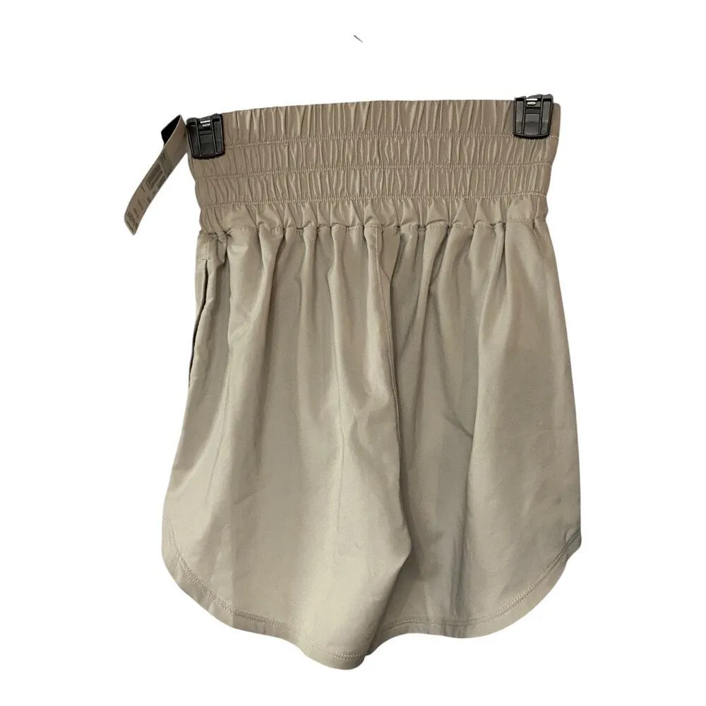 Nike Women's XS High Waist Loose Fit Training Shorts Light Gray Athletic Gym NWT - Image 3