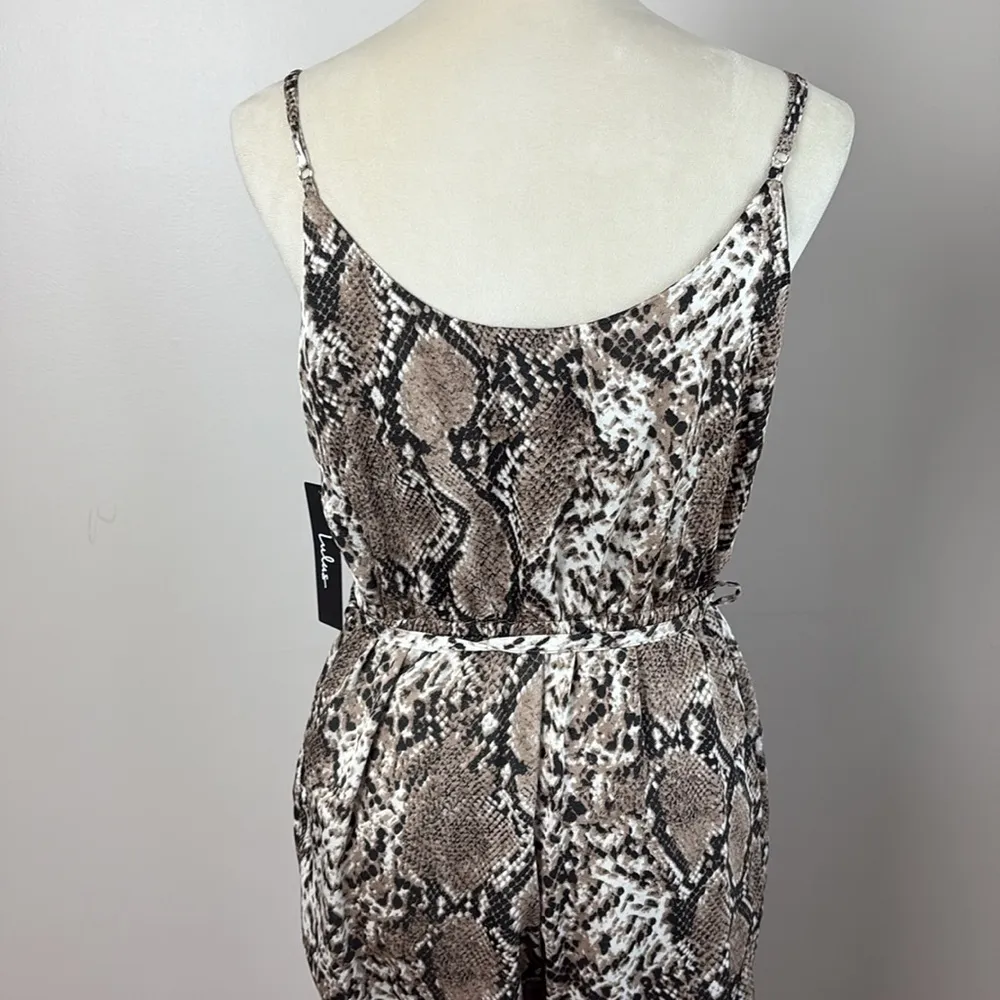 Lulus Jasper Beige Snake Print Surplice Jumpsuit Size M - Image 11