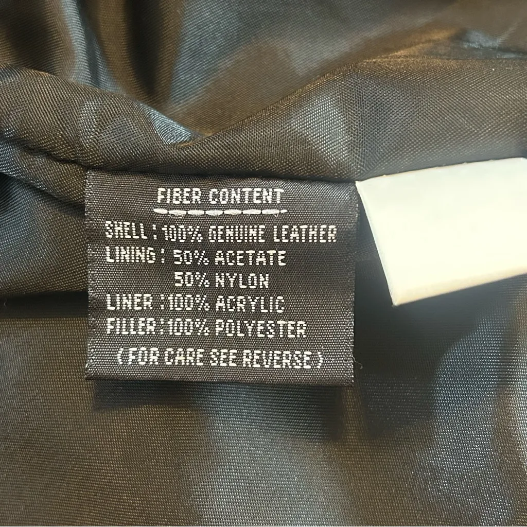 80s Leather Jacket Winter Snow Coat Faux Fur Lined Vintage Black Small - Image 7