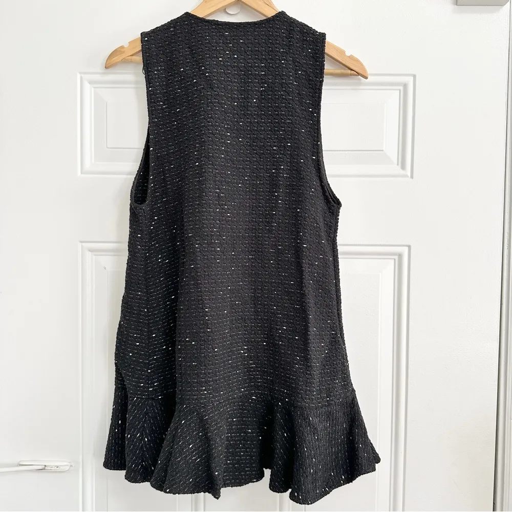 Zara Pinafore Ruffled Tweed Dress Black Jewel Buttons - Image 8