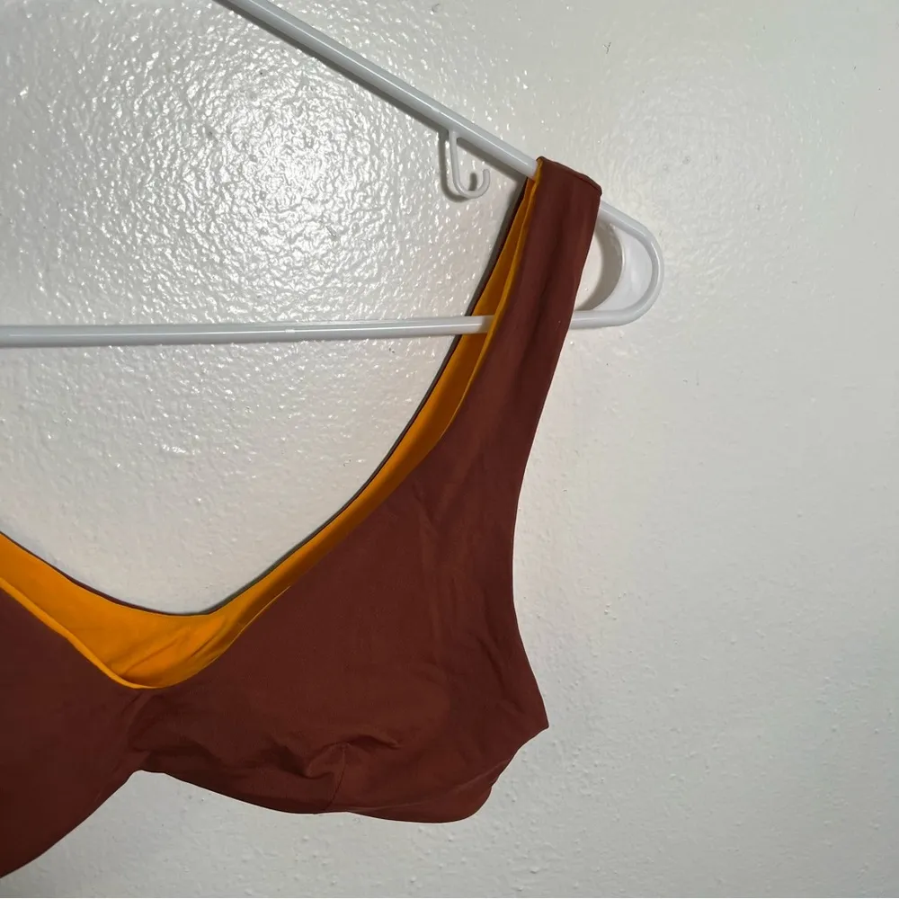L*Space One Wave Reversible Bikini Top Tan Brown Orange - Image 4