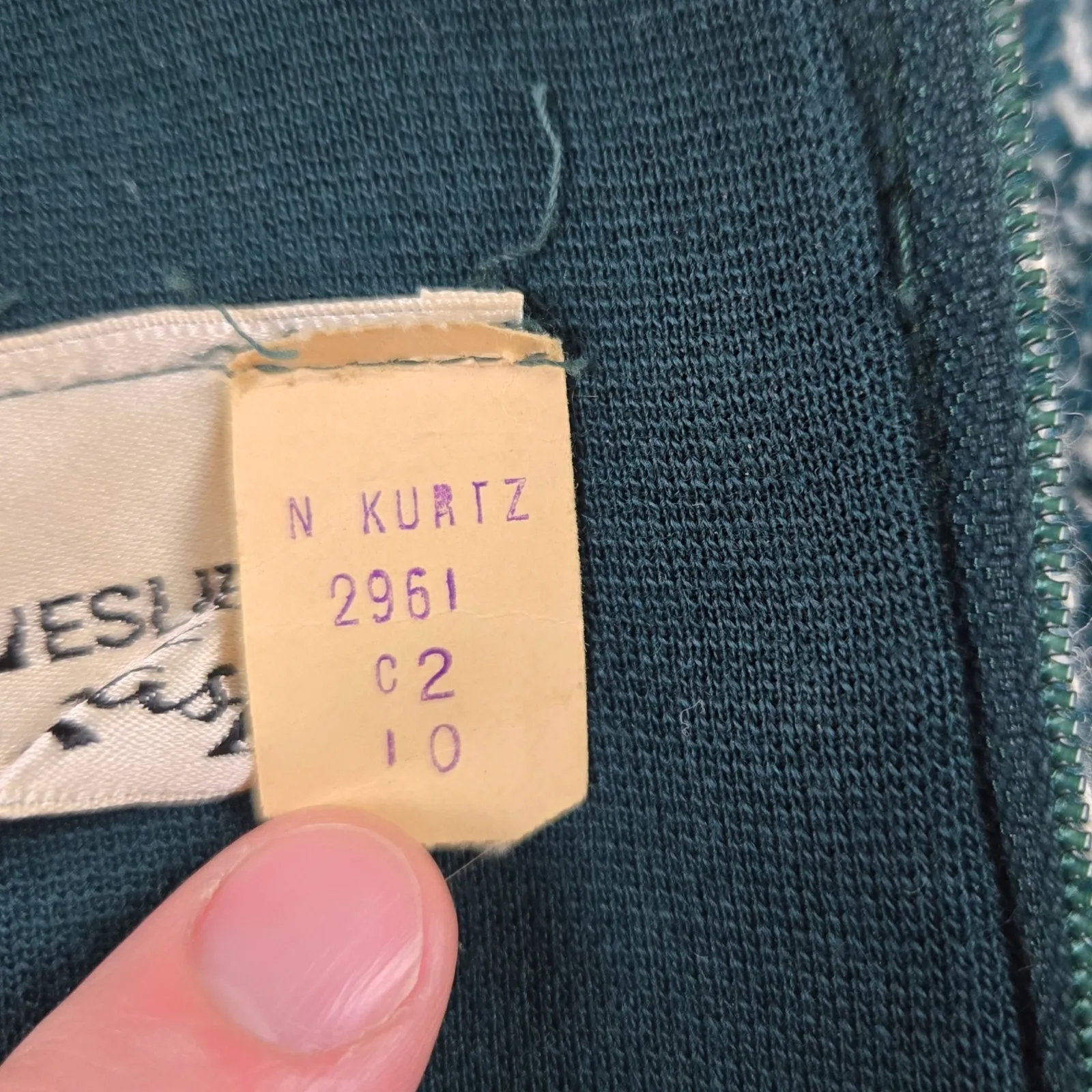 Vintage 70s Green White Tweed Jumper Turtleneck Belted Cottage Dress Size Small - Image 13