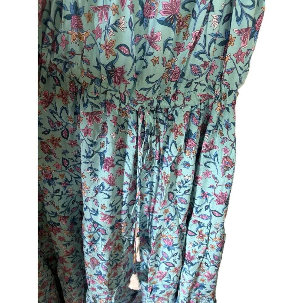 Saints & Hearts Maxi Dress Women’s Large Floral Paisley Boho Flowy Cottage core Blue - Image 7