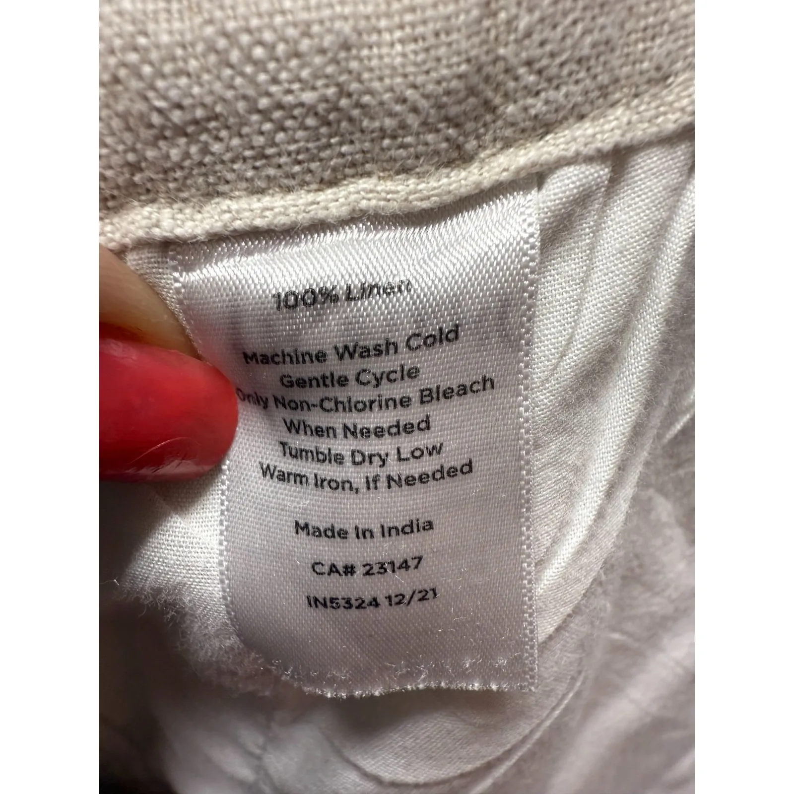 Talbots 100% Linen Pants Womens XL Beige Pull On Lagenlook Coastal‎ Wide Leg - Image 4