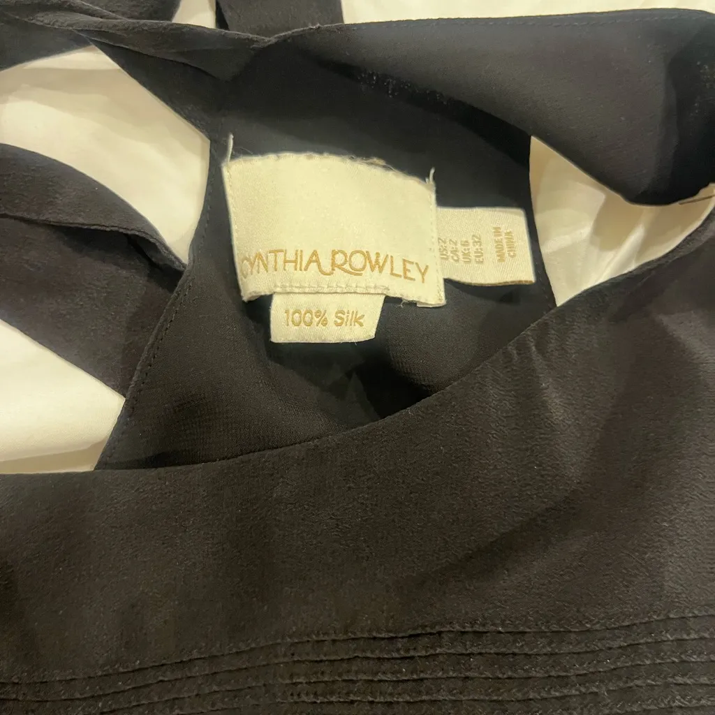 Cynthia Rowley 100% silk Strapless Black Dress - Image 2